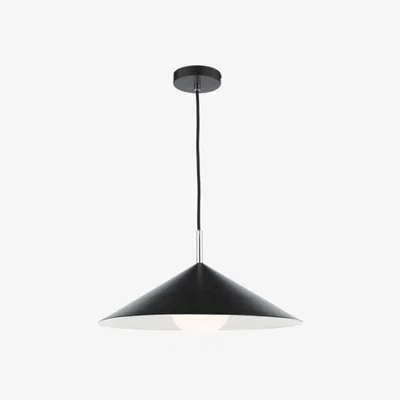 Knees dar lighting Ape0122 Apex 1 Light Single Pendant Matt Black Polished Chrome