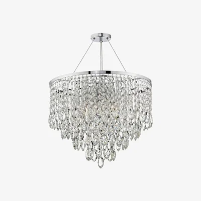 Knees dar lighting Pes0550 Pescara 5 Light Round Pendant Decorative Crystal