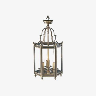 Knees dar lighting Moo0375 Moorgate Hexagonal Hall Lantern Dual Mount Antique Brass