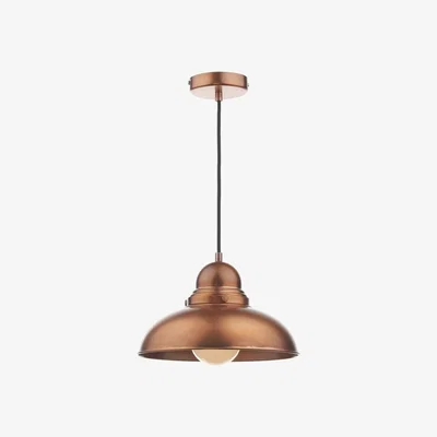 Knees dar lighting DYN0164 Dynamo 1 Light Pendant Antique Copper