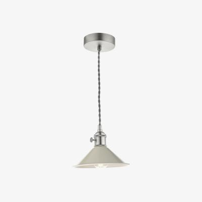 Knees dar lighting Had0161-06 Hadano 1 Light Pendant Antique Chrome With Cashmere Shade