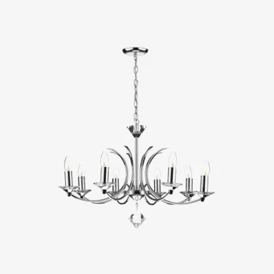 Knees dar lighting Med0850 Medusa 8 Light Dual Mount Pendant K9 Crystal Polished Chrome