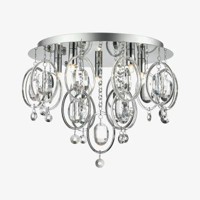 Knees dar lighting EVA5450 Evangeline 5 Light Flush Polished Chrome and Crystal