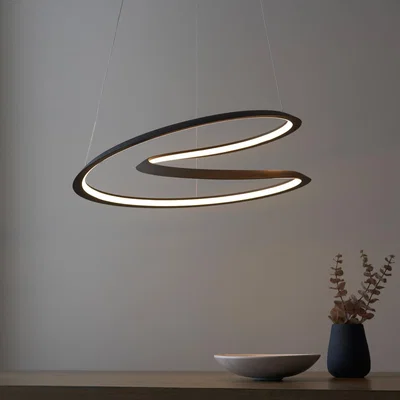 Knees Staten Swirl Pendant Light - Black