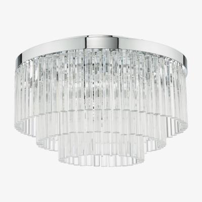 Knees dar lighting LOG5410 Logan 5 Light Flush Polished Chrome Smoked Glass