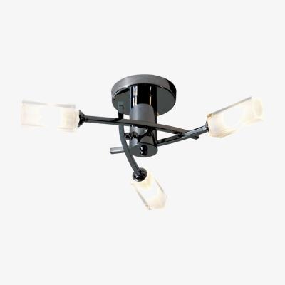 Knees dar lighting MOR0367 Morgan 3 Light Semi Flush Black Chrome