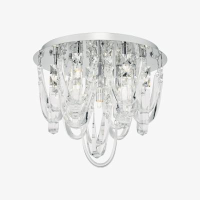 Knees dar lighting ROX5050 Roxanne Crystal 7 Light Flush Ceiling Light Polished Chrome