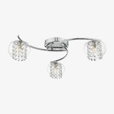 Knees dar lighting ELM5350 Elma 3 Light Semi Flush Polished Chrome and Glass