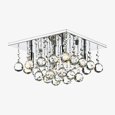 Knees Dar Lighting ABA5250 Abacus 4 Light 300MM G9 Square Flush Polished Chrome
