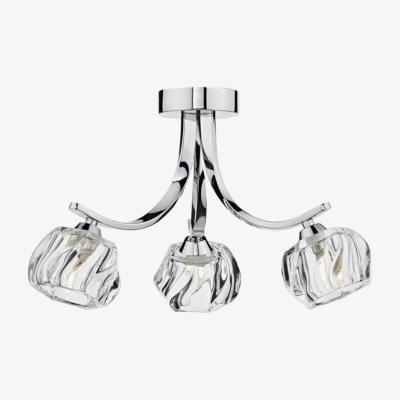 Knees Dar Lighting IVY0350 Ivy 3 Light Semi Flush Polished Chrome