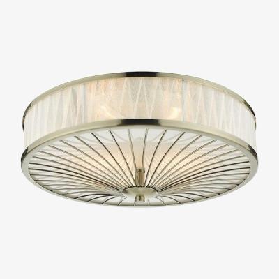 Knees dar lighting OSL5075 Oslo 3 Light Flush Ceiling Light Antique Brass
