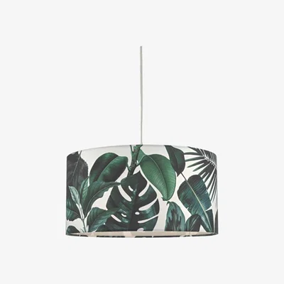 Knees Dar Lighting FIL6524 Filip Easy Fit Pendant Green Leaf Print