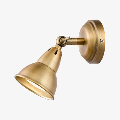 Knees dar lighting NAT0742 Nathaniel 1 Light Single Spotlight Aged Brass