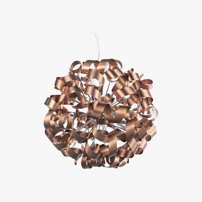 Knees dar lighting RAW1264 Rawley 12 Light Ribbon Pendant Brushed Copper