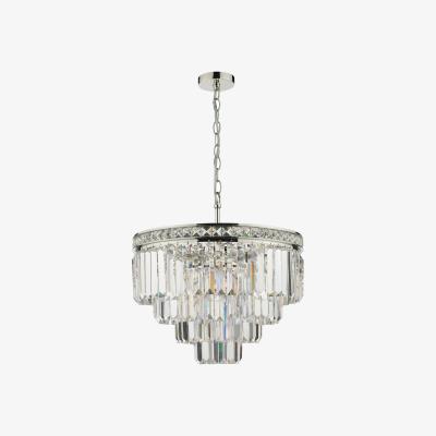 Knees dar lighting Vya0432 Vyana 4 Light Pendant Polished Nickel Crystal