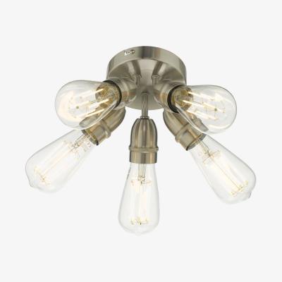 Knees dar lighting YAO0538 Yao 5 Light Flush Satin Nickel