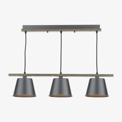 Knees Dar Lighting ARK0348 Arken 3 Light Pendant Raw/Wood
