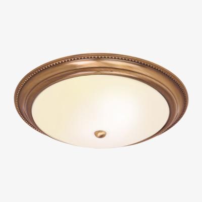 Knees Atlas 2 Light Flush Ceiling Light - Antique Brass