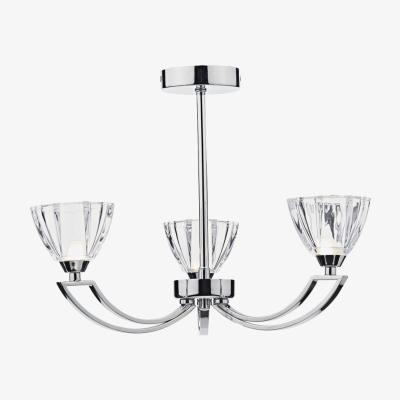 Knees dar lighting VIT0350 Vito 3 Light Semi Flush Polished Chrome