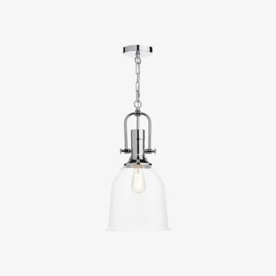 Knees Dar Lighting NOL0108 Nolan 1 Light Pendant Polished Chrome/ Clear