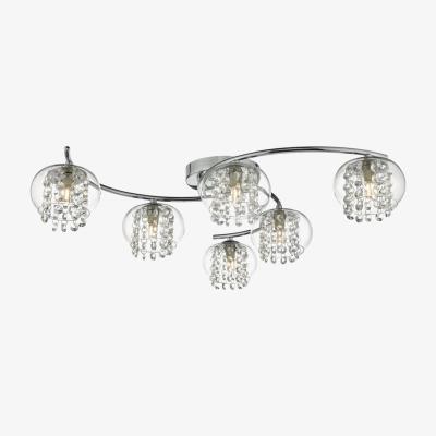 Knees dar lighting ELM6450 Elma 6 Light Semi Flush Polished Chrome and Crystal