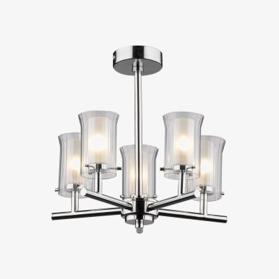 Knees dar lighting ELB0550 Elba 5 Light Semi Flush Polished Chrome IP44
