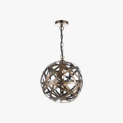 Knees dar lighting Voy0164 Voyage 1 Light Pendant Antique Copper Ball