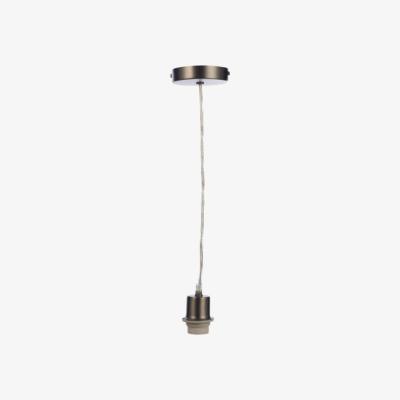 Knees dar lighting Sp61 1 Light Antique Chrome E27 Suspension With Clear Cable