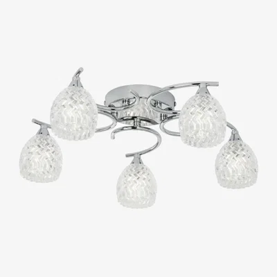 Knees Boyer 5 Light Flush Ceiling Light - Chrome