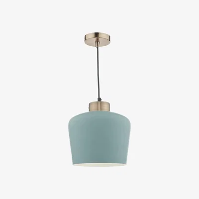 Knees Dar Lighting SUL0123 Sullivan 1 Light Pendant Blue Grey/ Copper
