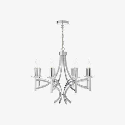 Knees dar lighting LYO0850 Lyon 8 Light Pendant Polished Chrome And Crystal
