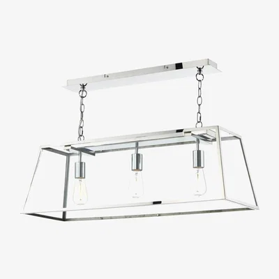 Knees Dar Lighting ACA0344 Academy 3 Light Pendant Stainless Steel