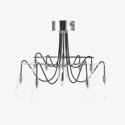Knees dar lighting SCR2338 Scroll 10 Light Semi Flush Polished Nickel