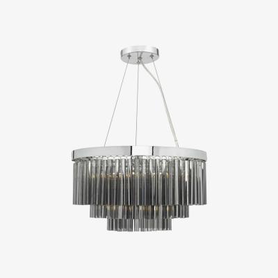 Knees dar lighting GIO0510 Giovana 5 Light Pendant Polished Chrome and Smoked Glass