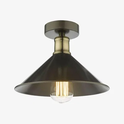 Knees dar lighting JAL0161 Jalen 1 Light Flush Graphite Antique Brass