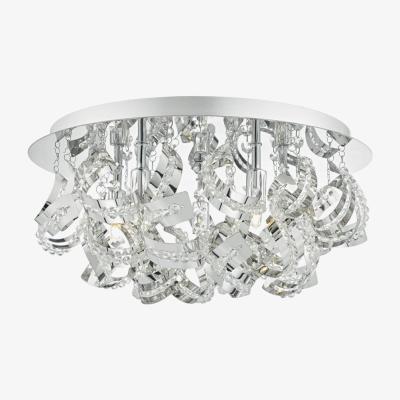 Knees dar lighting MEZ5050 Mezen 5 Light Flush Polished Chrome and Crystal Beads