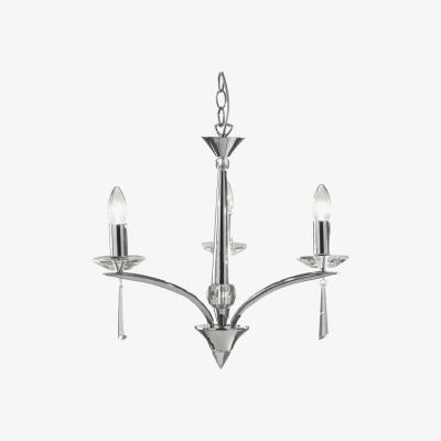 Knees dar lighting Hyp0350 Hyperion 3 Light Dual Mount Pendant Polished Chrome