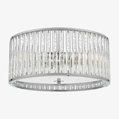 Knees dar lighting ZET0450 Zeto 4 Light Pendant Polished Chrome and Acrylic Rods With Diffuser IP44