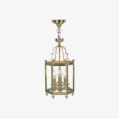 Knees dar lighting Moo0340 Moorgate Hexagonal Hall Lantern Dual Mount Polished Brass