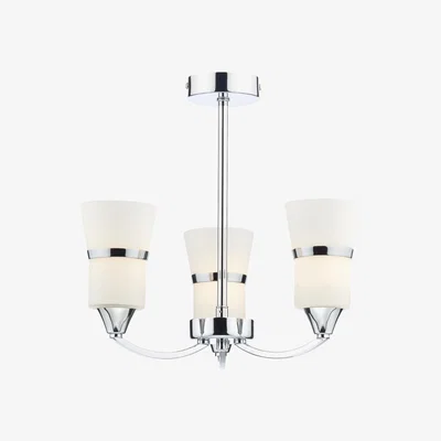 Knees dar lighting DUB0350-LED Dublin 3 Light Semi Flush Polished Chrome Led
