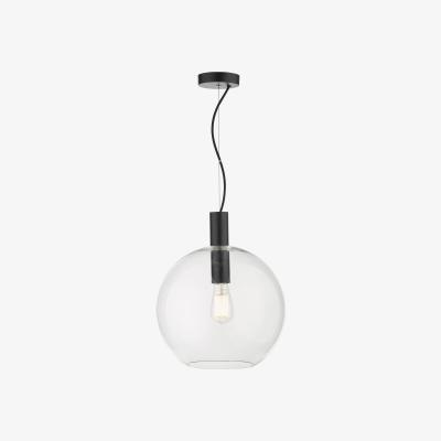 Knees dar lighting Zul0122 Zula 1 Light Single Pendant Black Clear Glass