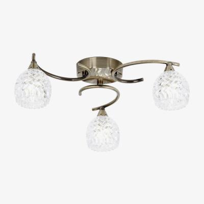 Knees Sarandi 3 Light Flush Ceiling Light - Antique Brass