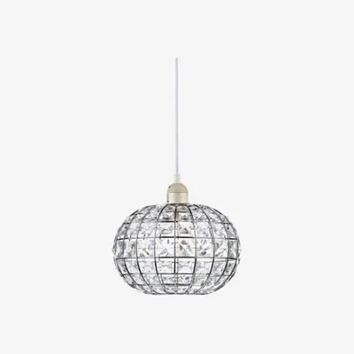 Knees dar lighting Let6550 Letitia Non Elec Pendant Polished Chrome Crystal