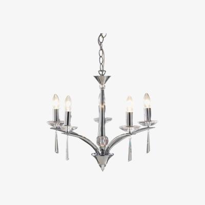 Knees dar lighting Hyp0550 Hyperion 5 Light Dual Mount Pendant Polished Chrome