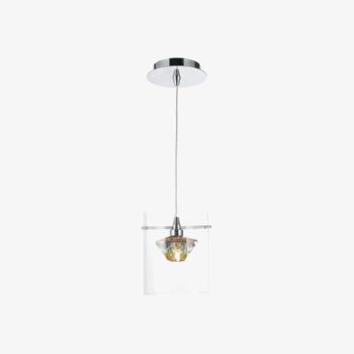 Knees dar lighting Dec0108 Decade 1 Light Pendant Polished Chrome/Clear