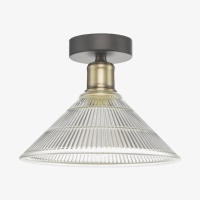 Knees dar lighting BOY0175 Boyd 1 Light Flush Antique Brass with Glass Shade