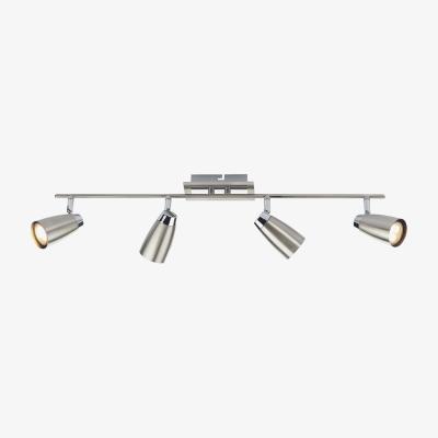 Knees dar lighting LOF8446 Loft 4 Light Low Energy Bar Satin Chrome And Polished Chrome