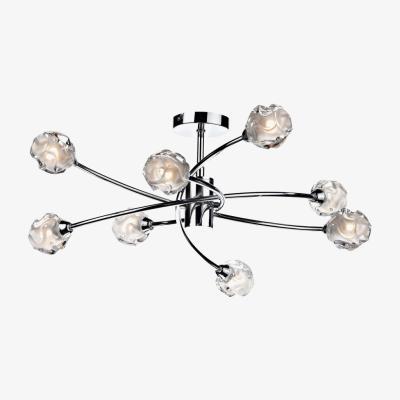 Knees dar lighting SEA0850 Seattle 8 Light Semi Flush Polished Chrome