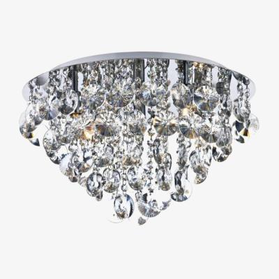 Knees dar lighting JES5450 Jester 5 Light Flush Polished Chrome Complete With Clear Droppers