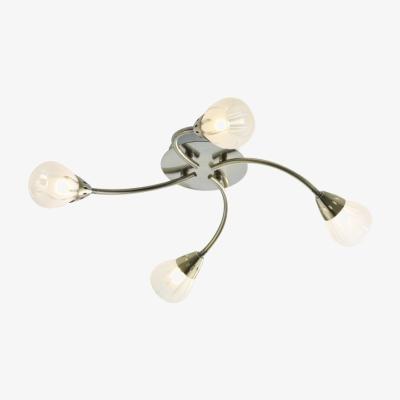 Knees dar lighting VIL0475 Villa 4 Light Flush Antique Brass